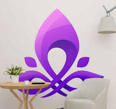 Flowers wall stickers swirly floral vinyl art room decal wardrobe decor. Purple Flower Of Life Floral Wall Decal Tenstickers