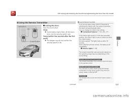 I pressed unlock again and all the doors unlocked except the drivers door. Honda Accord 2017 9 G Owners Manual 613 Pages Page 130 Uulocking And Unlocking The Doors Ulocking Un