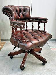 This chair is made from distinguished european hardwood. Captains Swivel Chair Antique Brown English Decorations