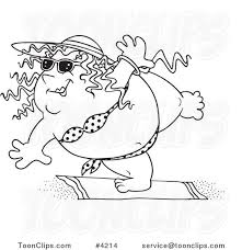 cartoon black and white line drawing of a fat lady doing yoga in her bikini 4214 by ron leishman fat lady doing yoga in her bikini 4214