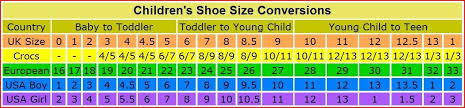 Shoe Size Conversion Chart For Kids Uk European Usa Boy