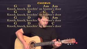 Use transpose and capo to change the chords. Knocking On Heaven S Door Bob Dylan Strum Guitar Cover Lesson With Lyrics Youtube