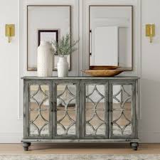 Adjustable shelves provide a home for books and blankets for your media room, or extra plates and serving ware in your dining area. Mirrored Buffet Console Wayfair