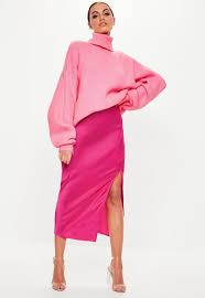 Join facebook to connect with rose fuchsia and others you may know. Fushia Jupe Midi Rose Fuchsia En Satin Detail Fente From Missguided On 21 Buttons