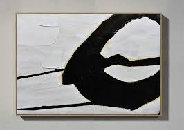5 out of 5 stars. Big Canvas Painting Horizontal Palette Knife Minimal Canvas Art Painting Black White Beige Hand Painted Canvas