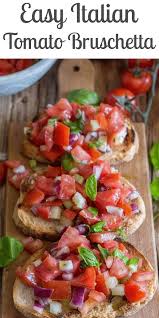 Easy Classic Tomato Bruschetta A Simple Delicious Healthy Dinner Appetizer Made With Fresh Tomatoes Easy Bruschetta Recipe Easy Bruschetta Healthy Appetizers