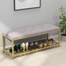 Vasagle industrial storage bench, shoe bench, bed end stool with padded seat and metal shelf, storage chest, sturdy steel frame,hallway, living room, rustic brown and black ulsb47bx 4.8 out of 5 stars 1,643 Mercer41 Duda Metal Upholstered Storage Bench Reviews Wayfair Modern Shoe Rack Shoe Rack With Seat Shoe Bench