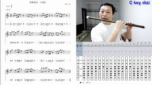 c key d key dizi flute practice with finger chart and staff