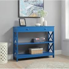 Convenience Concepts Oxford 1 Drawer Console Table Blue Console Table Simple Storage Convenience Concepts