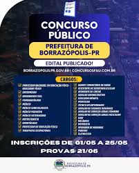 BORRAZÓPOLIS – Prefeitura abre concurso público com dezenas de vagas e salários de até R$ 21 mil