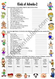 Contrast, purpose, cause, effect, comparison, time, place, manner, and condition. Kinds Of Adverbs 2 Editable B W Version Answer Key Esl Worksheet By Vikral