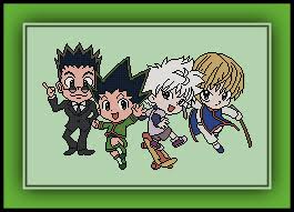patreon only hunter x hunter cross stitch pattern chibi gon killua kurapika and leorio geeky cross stitch patterns cross stitch geeky cross stitch