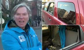 ABC7 News team's car is targeted while crew covers a press conference