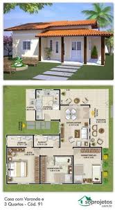House Project With Balcony And 3 Bedrooms Cod 91 Dream House Plans Architecture House House Layouts