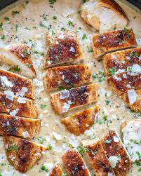 In a small saucepan melt the butter and then stir in the garlic powder and 1 tablespoon of the parmesan cheese. Creamy Garlic Parmesan Chicken Healthy Fitness Meals