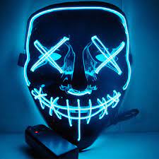Masque facial LED pour enfants, hommes et femmes, masque effrayant pour  Halloween, masque lumineux scintillant dans la nuit - AliExpress