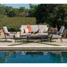 rustic 5 piece deep seating set outdoor furniture sets patio seating patio seating sets