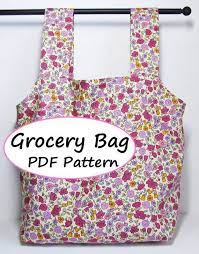 Pdf Sewing Pattern Grocery Bag Downloadable Etsy Grocery Bag Pdf Sewing Patterns Sewing Patterns
