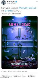 Army of the dead movie reviews & metacritic score: Army Of The Dead Poster Reveals Netflix Release Date For Zack Snyder S Bloody Zombie Showdown Daily Mail Online