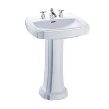 inch pedestal lavatory with single hole