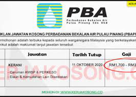 Pulau pinang tarikh akhir permohonan: Jawatan Kosong Pulau Pinang