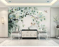 Wallpaper With Birds And Flowers For Walls Oriental Ink Painting Wallpaper Wall Mural Flowers Birds Etsy In 2020 Painting Wallpaper Wall Wallpaper Bedroom Wall Art