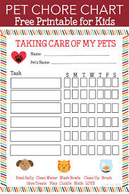 Free Printable Pet Responsibility Chart For Kids Pet