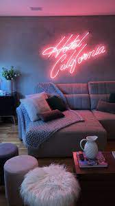 Hotel California Apartment In Sao Paulo Brazil Neon Lights Design Living Room Blanket Decor Stylish Stud Neon Bedroom Neon Decor Apartment Living Room