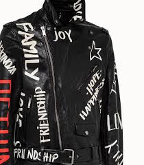 Golden goose stardan leather sneaker white & black. Golden Goose Deluxe Brand Leather Jacket With Lettering Print Play