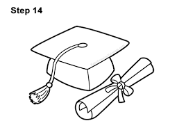 How To Draw A Graduation Cap With Diploma Video Step By Step Pictures Cross holving wooden joint 1year diploma drawing. draw a graduation cap with diploma