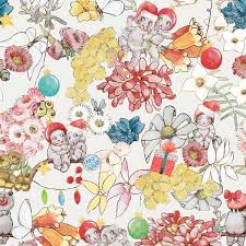 Kit from stadia handcrafts, included pattern, fabric, floss and floss organiser and needle. May Gibbs Gumnut Christmas Natural Sew Inn