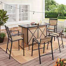 Holland bar stool od21642bwod36rwa endurotop 36 round white ash wood laminate outdoor / indoor bar height table with foot rest base. Find The Best Outdoor Bar Deals Dailymail