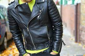 Men Black Handmade Diamond Quilted Genuine Real Leather Jacket Shoulder Epaulets Leather Jacket Men Lambskin Leather Jacket Real Leather Jacket