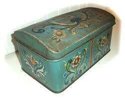 Beautiful Aqua Color Vintage Antique Tin Box Norwegian Decorative By Vintagewarehouse Vintage Tins Tin Boxes Decorative Tin