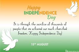 Independence day wishes, messages and quotes. Free India Independence Day Card With Doves