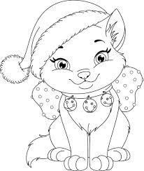 Printable christmas cat coloring pages. Christmas Cat Coloring Pages Part 2