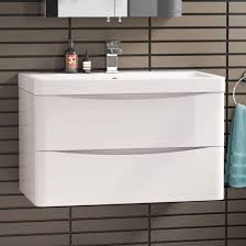 Bathroom wall cabinets provide you with additional storage. China 800mm Wall Hung Bathroom Vanity Cabinet 2 Drawer White Gloss China Bathroom Furniture Bathroom Cabinet