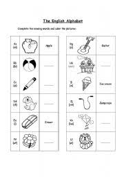 A set of letters arranged in a fixed order, used for writing a language: The English Alphabet Esl Worksheet By Rakelsg