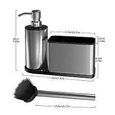 Check spelling or type a new query. Odesign Bathroom Soap Dispensers With Sink Caddy A Spare Brush Included Kitchen Sink Organizer Sponge Holder Dish Soap Dispenser For Countertop Stainless Steel Rustproof Pricepulse
