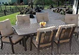 Set rattan garden furniture 6 chairs table dining room patio outdoor wicker new. Barbados Cushion Outdoor Patio 7pc Dining Set For 6 Person With 44x86 Rectangle Table Series 4000 Antique Bronze Finish Zenpatio