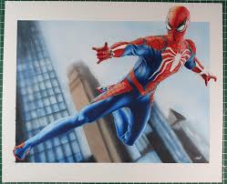 Superman drawings usually catch the eye with their energy and bright colors. Spiderman Ps4 Drawing Done Using Copics Markers Fabercastell Carandache Luminance Pencils On Bristol Vellum 14x17 Background Done Using Acrylic In Airbrush Instagram Carlosstfc Art Spidermanps4