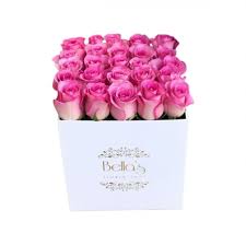 Check spelling or type a new query. 25 Pink Roses In White Hat Box In New York Ny Bella S Flowers New York City