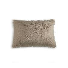 Luxe Faux Fur Frisco Mongolian Sage Grey 12 In X 20 In Faux Sheepskin Fur Pillow 676685041616 Pillows Modern Throw Pillows Faux Fur