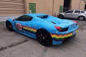 Deadmau5 was in miami, florida to participate in the 2014 gumball 3000 rally from miami, florida to ibiza, spain. Deadmau5 S Nyan Cat Car Is An Eyesore For Ferrari Sends Cease And Desist Luxurylaunches