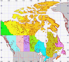 Cananda is bordered by the arctic ocean and the hudson bay to the north, the labrador sea and the atlantic. Canada Map With Latitude And Longitude