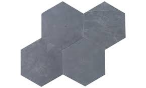 If you buy an ungauged slate, it has simply been split and both sides are riven. Slate Brazilian Black Calibrated Riven Hexagon Send Full Size Tile Sample Tiles R Us