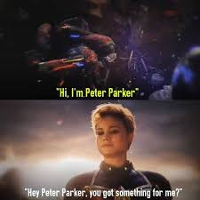 The Funny Self Introduction Of Peter Marvel Endgame Avengers Captainmarvel Spiderman Marvel Superheroes Marvel Jokes Captain Marvel