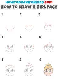 How To Draw A Girl Face - Easy Drawing Tutorial For Kids