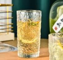 220ml 280ml Bark Pattern Retro Glass Drinking Cup for Water Juice Fruit  Wine Beverage