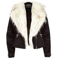 River Island Black Faux Suede Fitted Biker Jacket Leather Look Jackets Coats Jackets Women Black Motorcycle Jacket